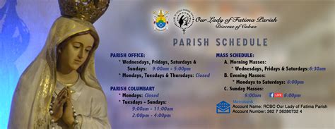 Our Lady of Fatima Parish Mass Schedules in Quezon City.